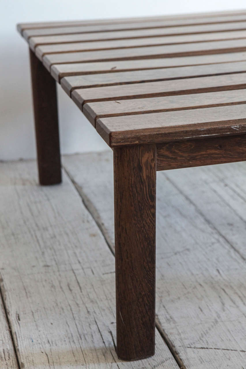 Slatted Teak Square Coffee Table 1
