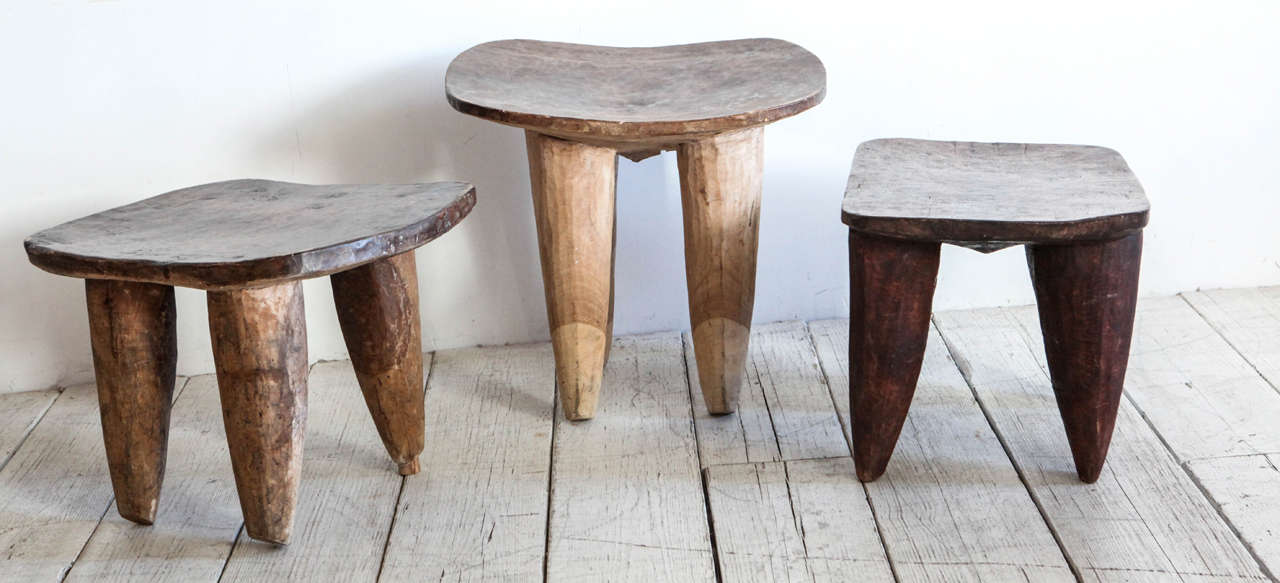 African stool from Senufo tribe in Mali. Various sizes and colors available. Please call to confirm. Middle table measures approx. 25