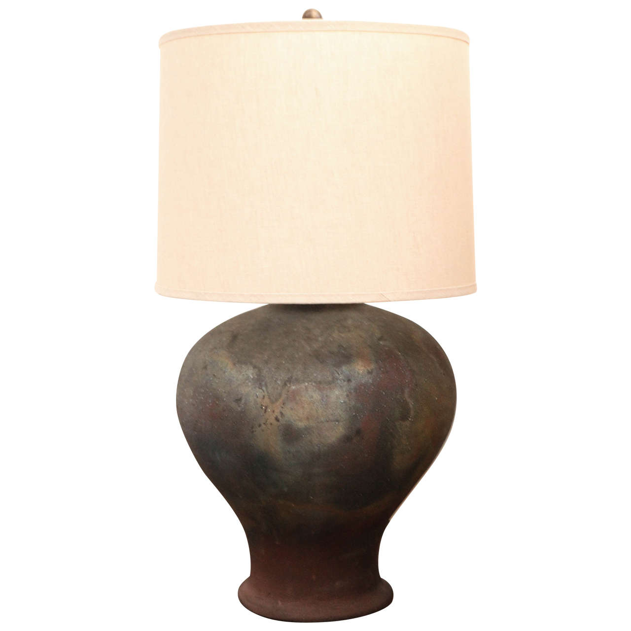 Rustic Ceramic Oversize Urn Table Lamp at 1stDibs