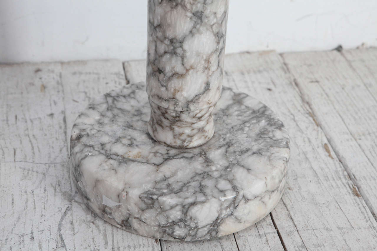 Tall Grey Marble Cylinder Pedestals or Plant Stands at 1stDibs marble