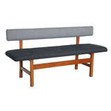 Oiled Oak Two-Toned Grey Bench by Borge Mogensen