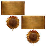 Pair Of French Gilt Sunflower Sconces