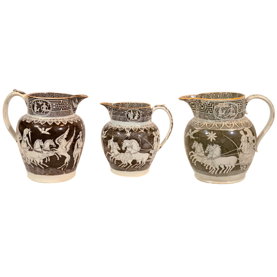 3 Jugs with Neoclassical Scenes