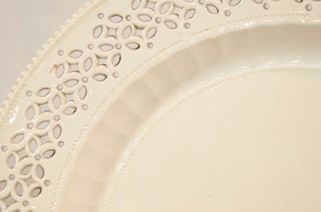 A Set of 18th Century Pierced Antique Creamware Dishes