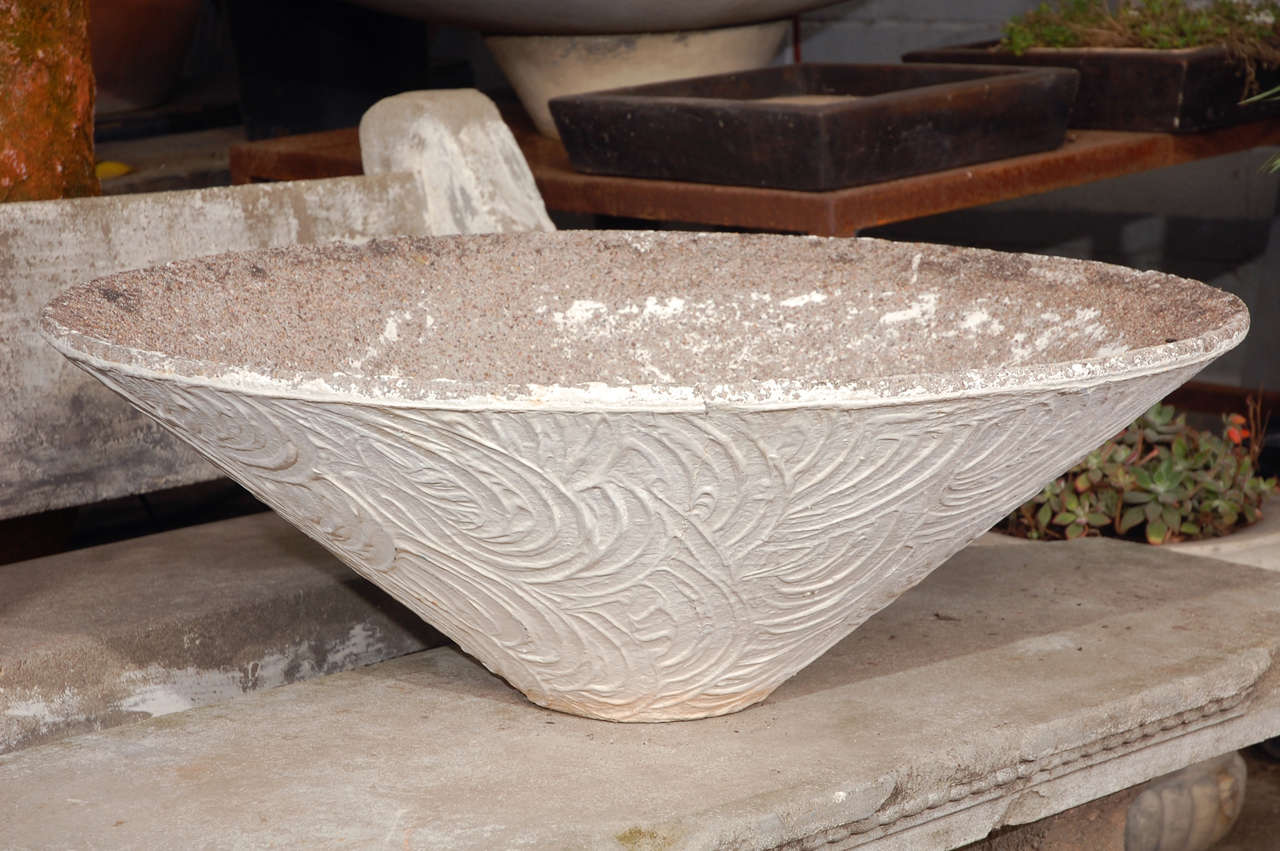 Low Concrete Cone Shaped Planter
