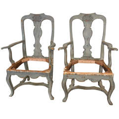Pair of 18th c. Gustavian Armchairs