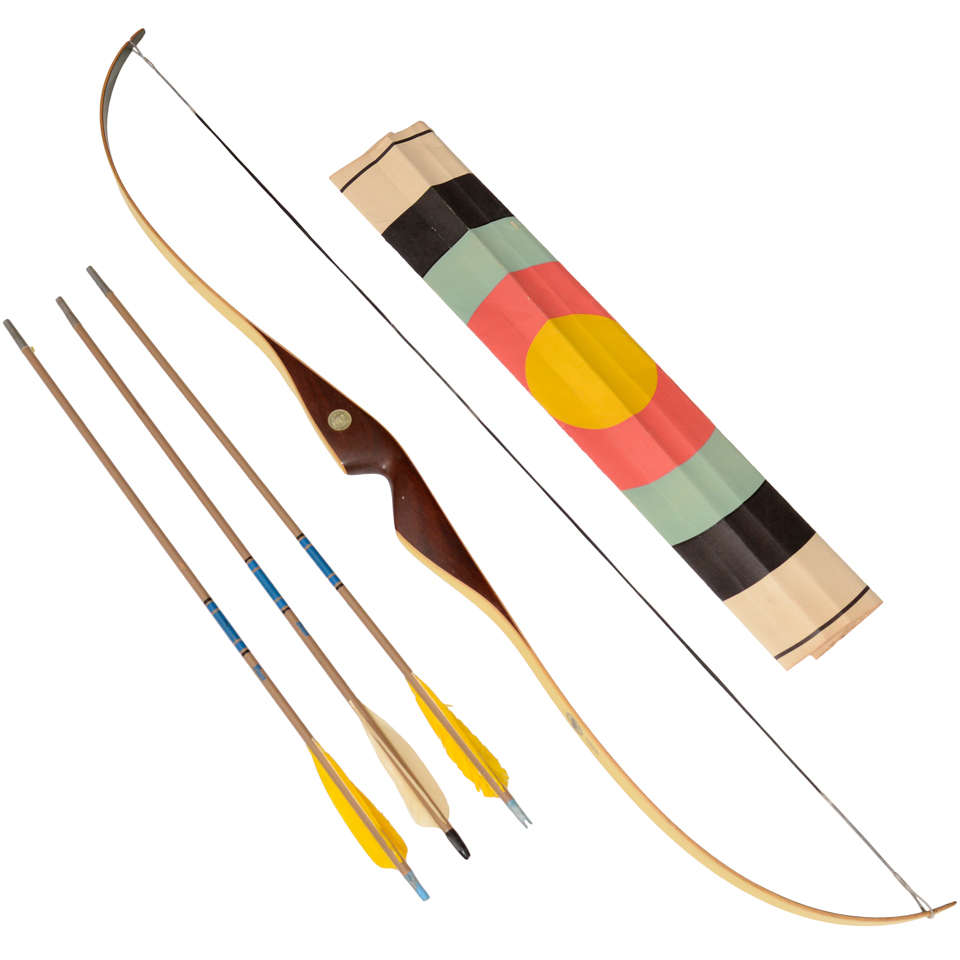 Vintage Little Bear Recurve Rosewood Bow and Arrow Set at 1stdibs