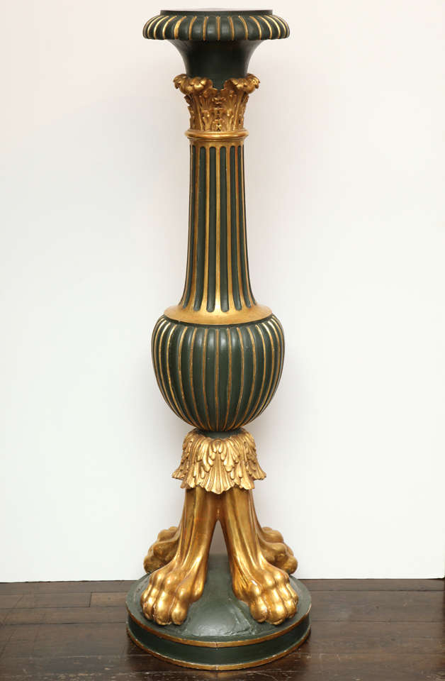 19th Century Italian, Parcel Gilt Pedestal