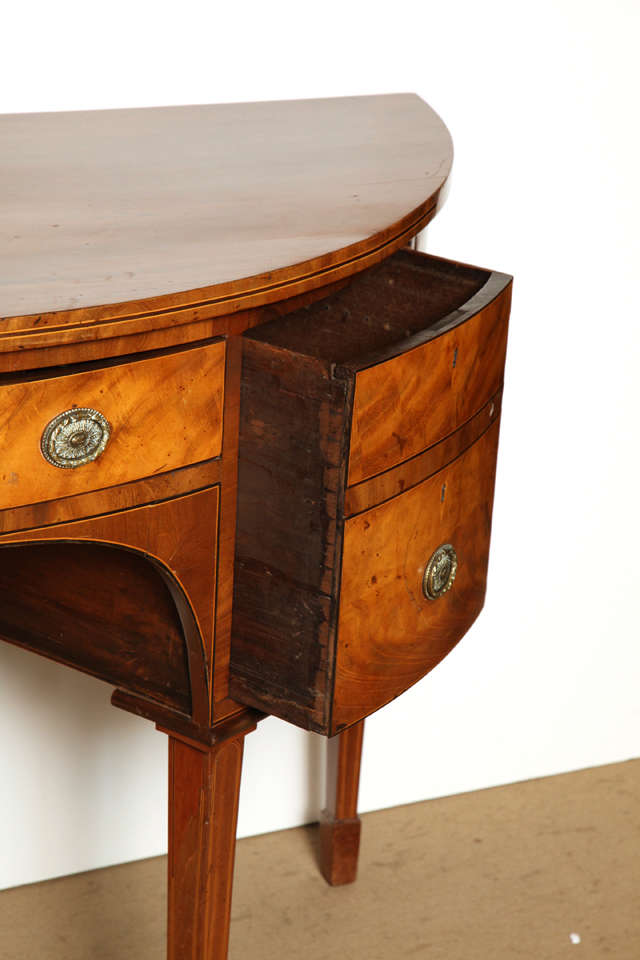 18th Century English, Satinwood Demi-Lune Serving Table Circa 1790 2