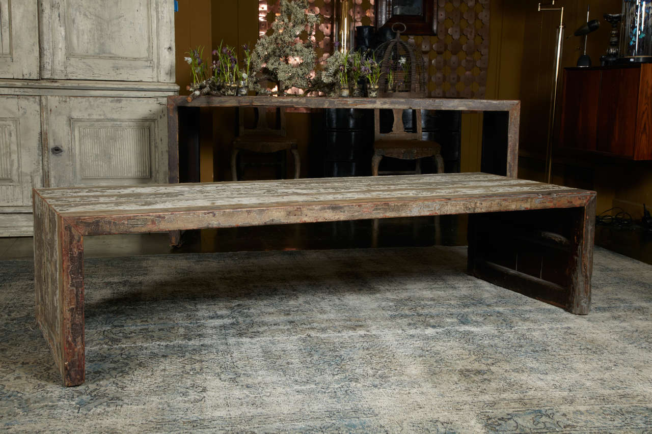 19th Century XIXth Century Chinese Coffee table with Old Laquer