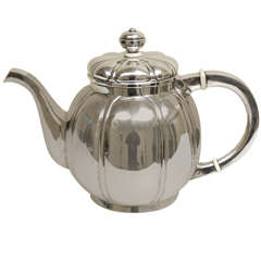 Hungarian Art Deco Sterling Silver Tea Pitcher
