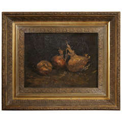 19th Century Impressionist Painting of Onions by an Unknown Artist