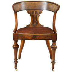 Mid 19th Century Neo-Classical Library Desk Chair