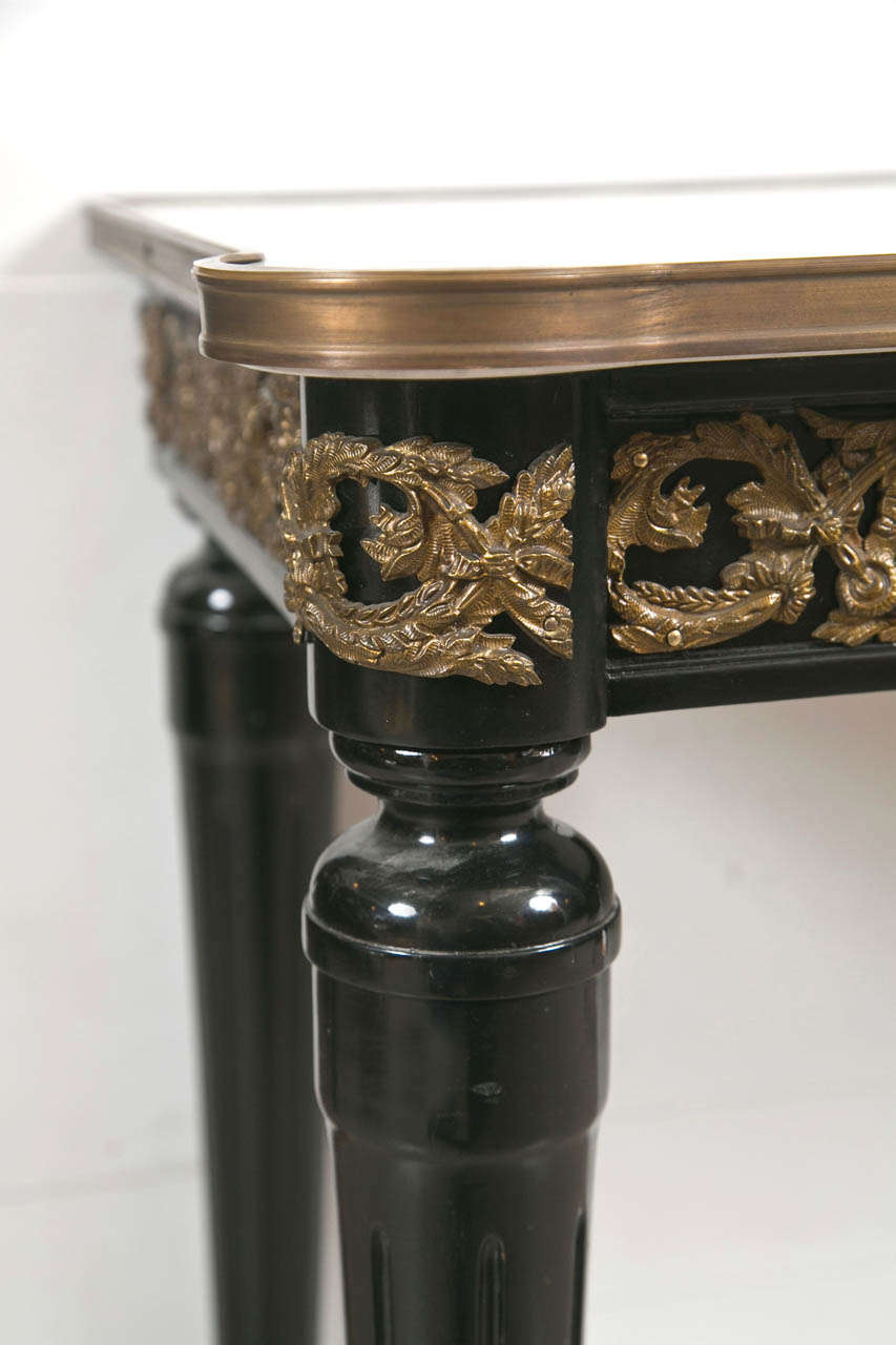 Mid-20th Century French Directoire Style Marble Top Console Table By Jansen