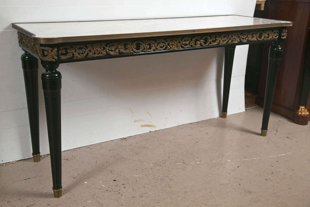 French Directoire Style Marble Top Console Table By Jansen 5