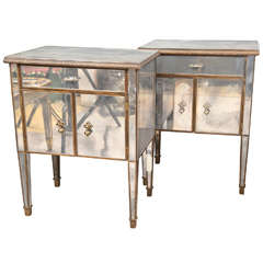 Pair of Art Deco Style Mirrored Side Tables
