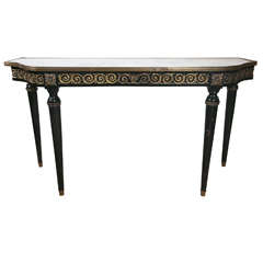 French Louis XVI Style Ebonized Console Table by Jansen