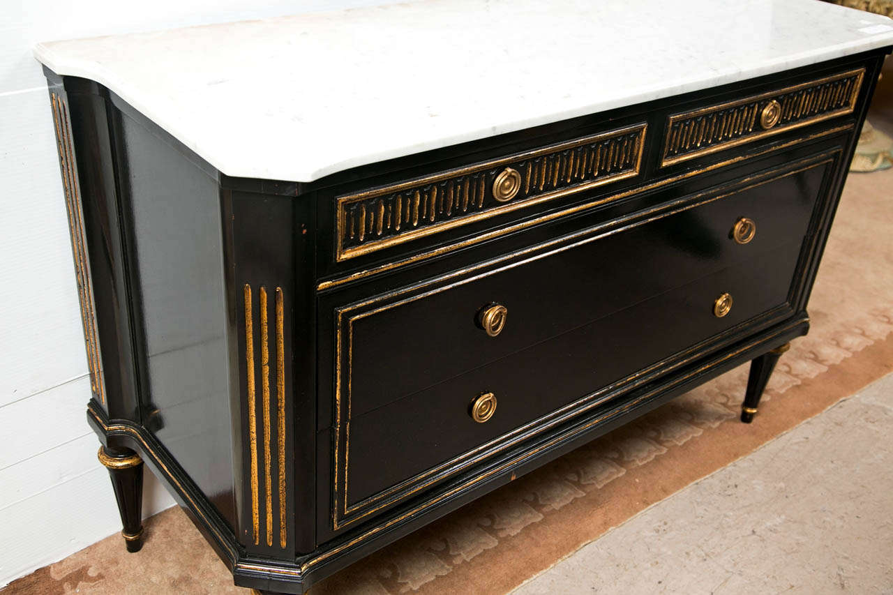 French Directoire Style Ebonized Commode by Jansen In Good Condition In Stamford, CT