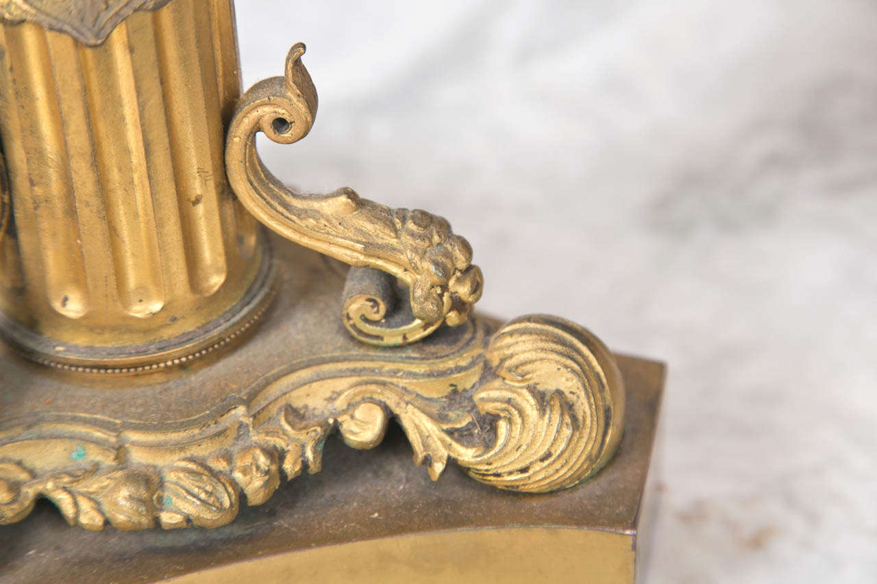 19th Century Pair of Dore Bronze Candelabra Lamps