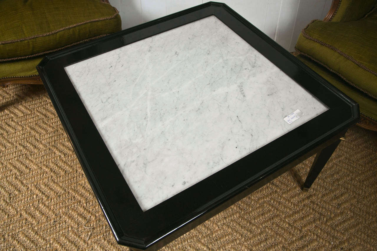 Hollywood Regency Maison Jansen Coffee Table With Marble Top