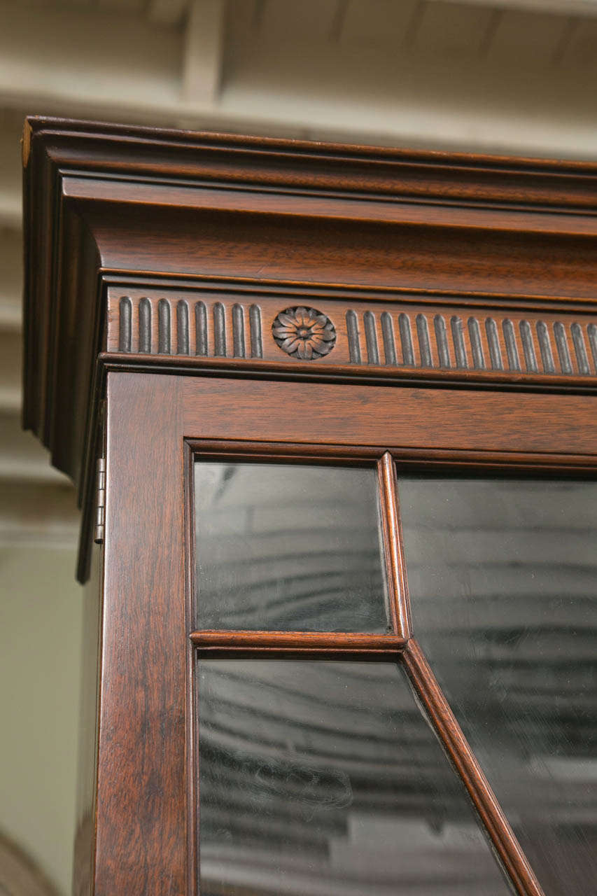 A fine custom quality Eight Foot Breakfront by Schmieg and Kotzian, NY. This fine eight foot wide solid mahogany breakfront has four upper doors over a group of four lower doors. 

Founded in the 1920s by Karl Schmieg and Henry Kotzian, this NY