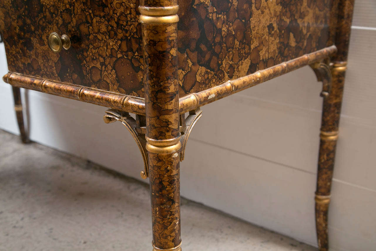American Tortoise Shell Faux Decorated Desk