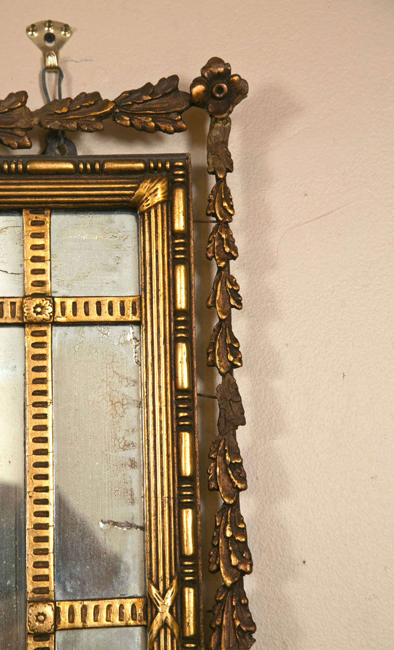 Hollywood Regency Early Adams Style Gilt Wooden Mirror