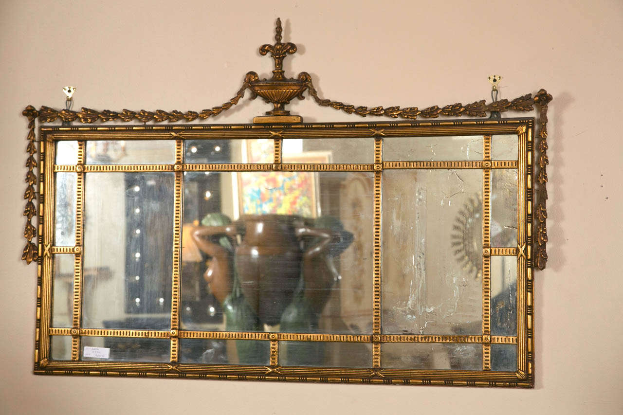 20th Century Early Adams Style Gilt Wooden Mirror