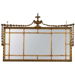 Antique Early Adams Style Gilt Wooden Mirror