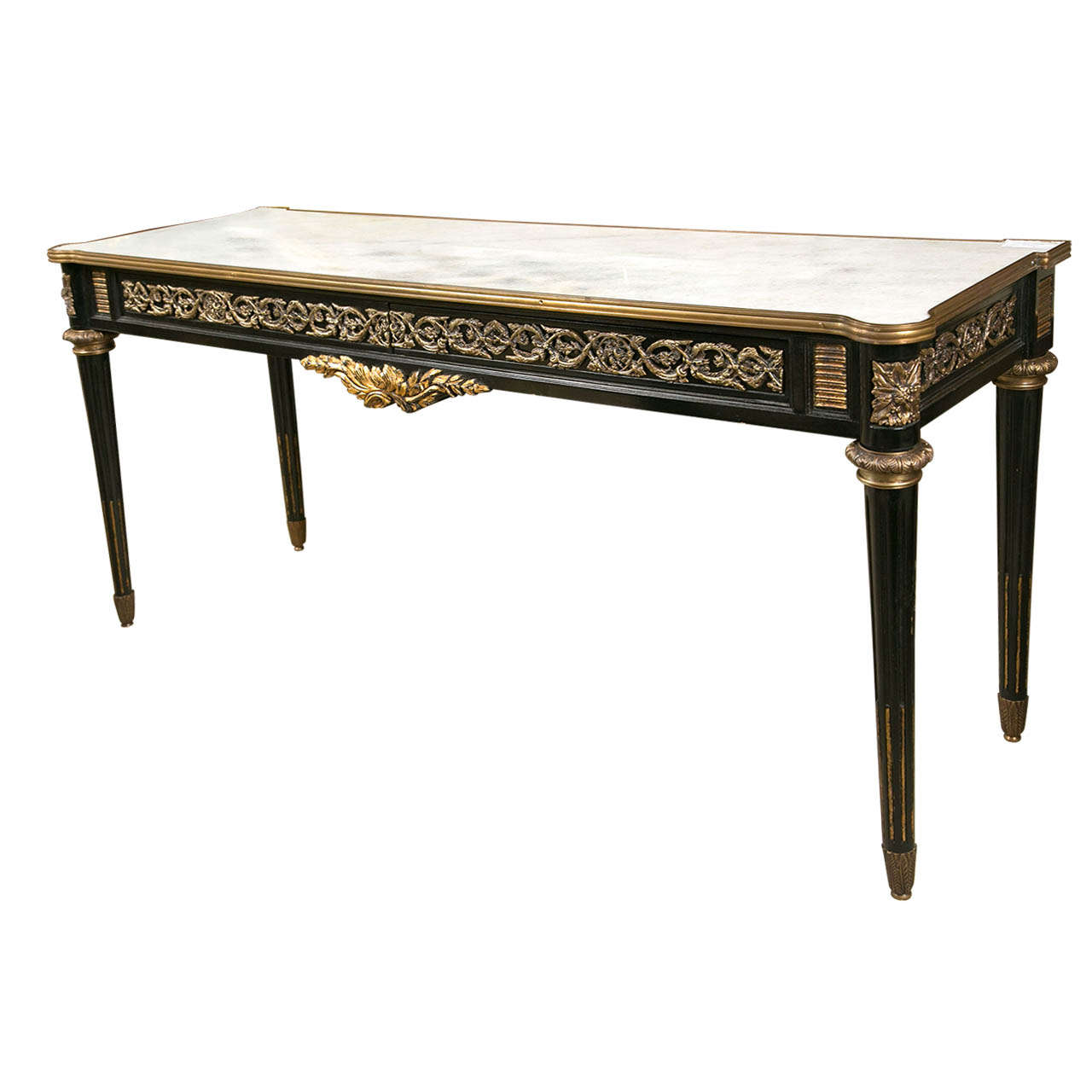 Maison Jansen Bronze Mounted Marble Top Console Table