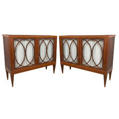 Pair of English Custom Two Door Cabinets.