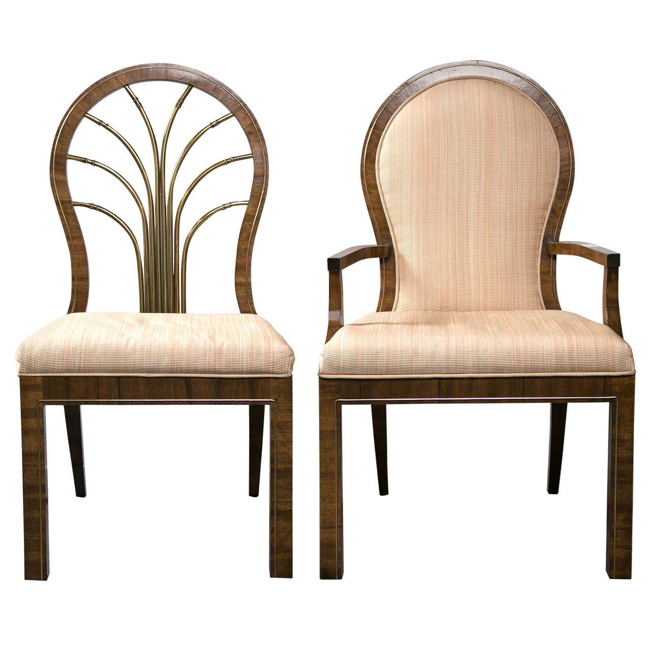 Pair of Art Deco Dining Chairs with Directoire Style Backs at 1stdibs