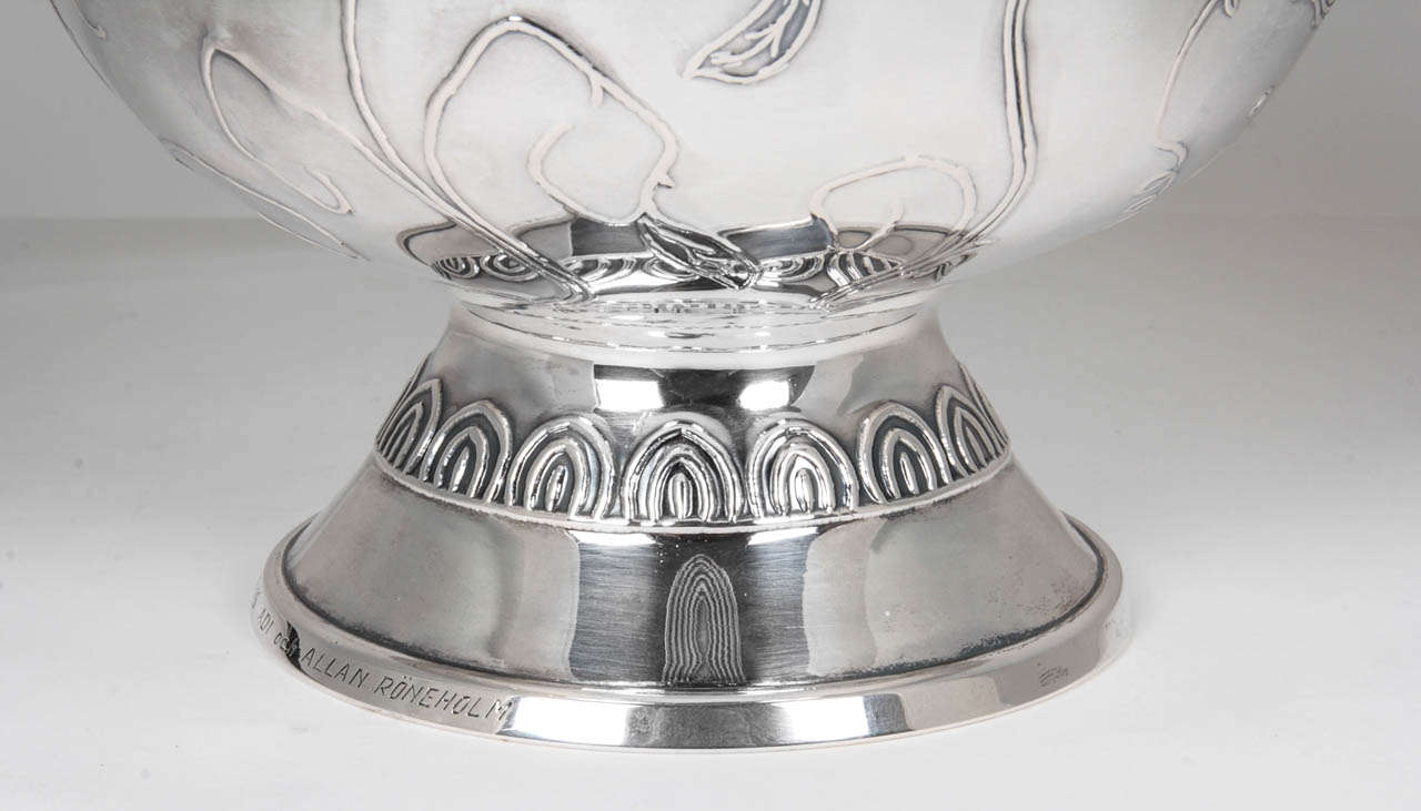 Scandinavian Modern / Art Deco Finnish Silver Presentation Bowl 1925 For Sale 1