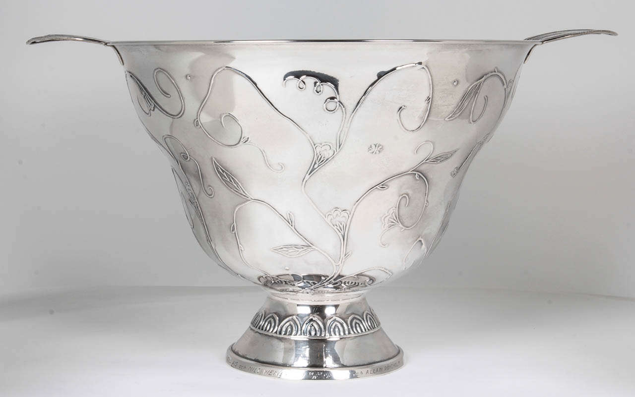 Scandinavian Modern / Art Deco Finnish Silver Presentation Bowl 1925 For Sale 2