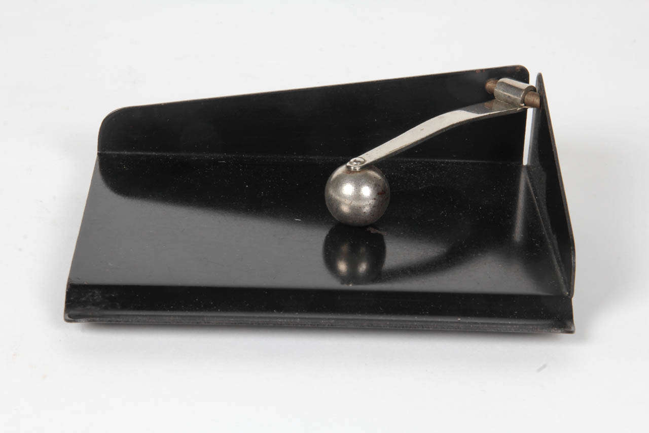 Marianne Brandt / Ruppelwerk  Bauhaus Black enameled desk accessories  c. 1930 For Sale 2