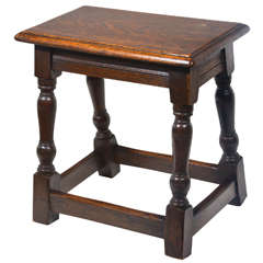 Early 20th c. English Joint Oak Stool