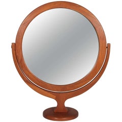 Retro Large Teak Vanity Mirror by Pederson & Hansen