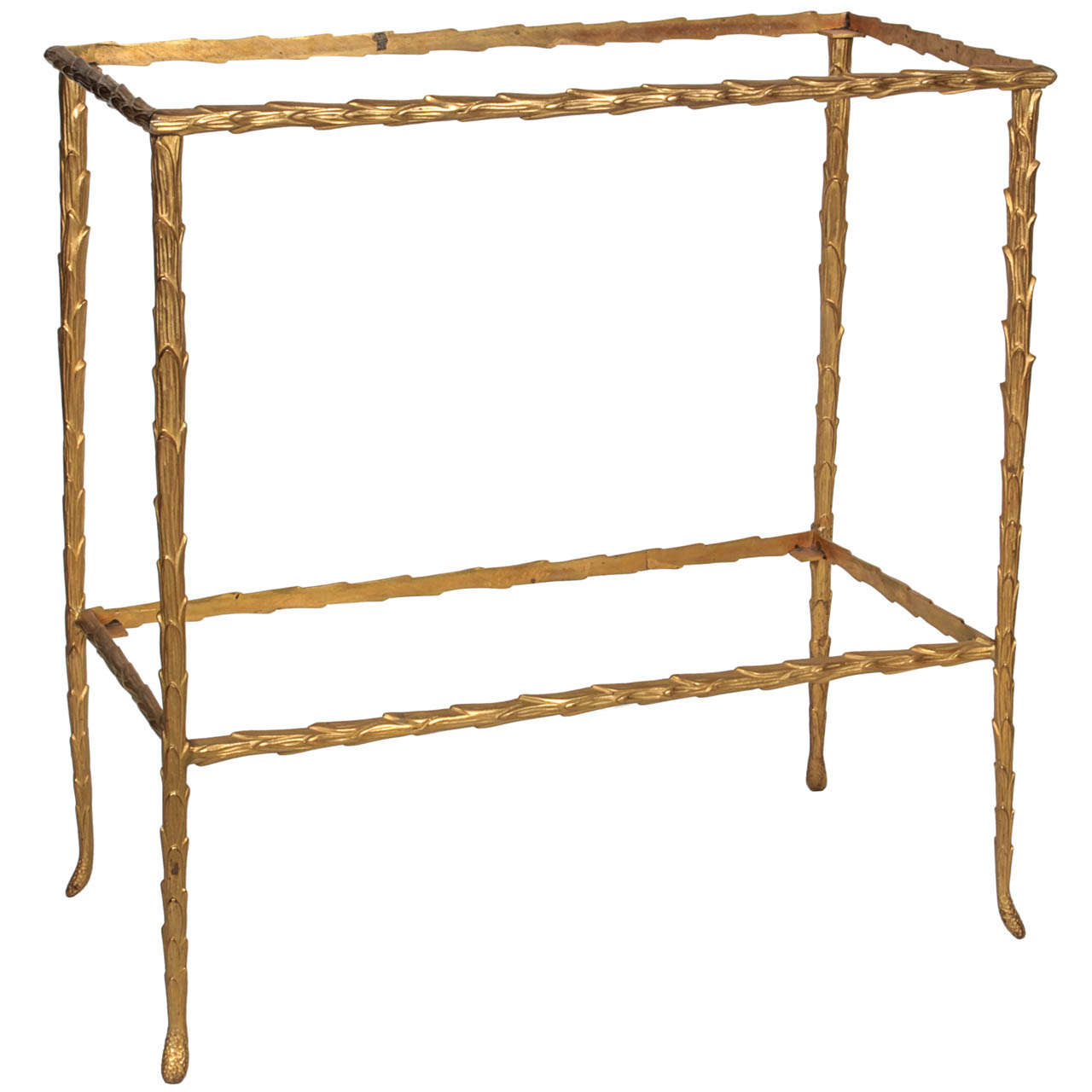 Bronze Faux Bamboo Small Table attributed to Bagues