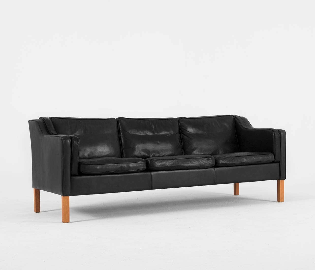 Danish Black Leather Sofa For Sale at 1stDibs danish leather sofa