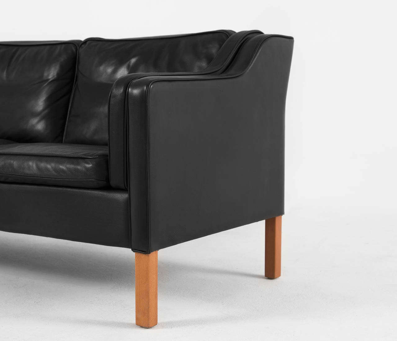 Danish Black Leather Sofa For Sale at 1stDibs danish leather sofa