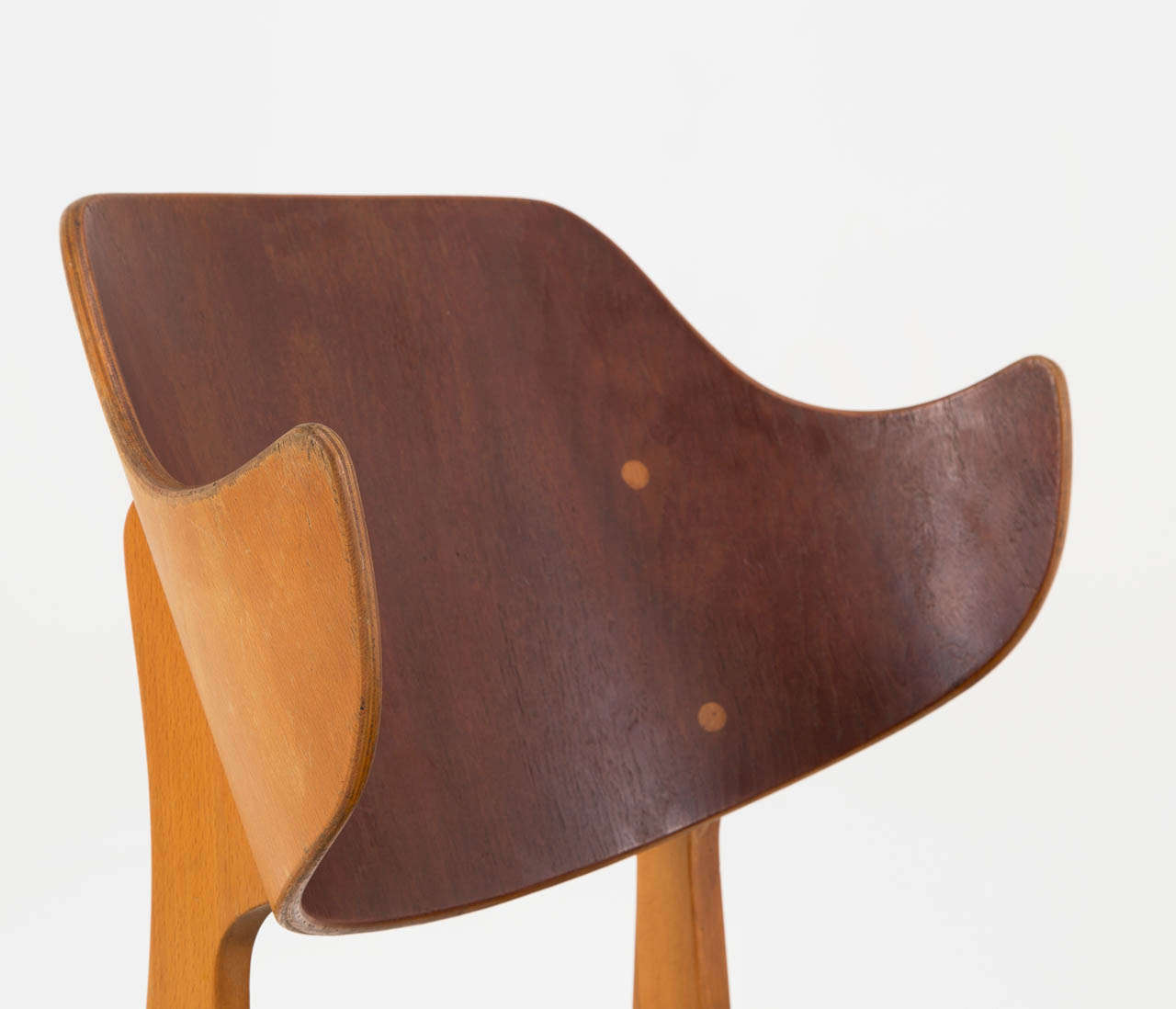 Beech Pair of Plywood Lounge Chairs by Ib Kofod-Larsen
