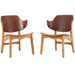 Pair of Plywood Lounge Chairs by Ib Kofod-Larsen