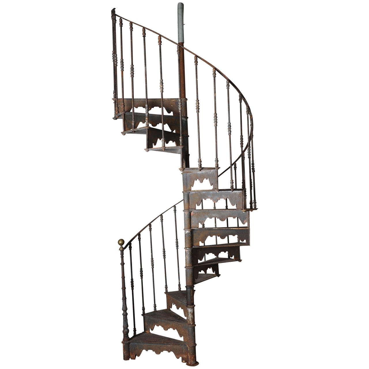 An Antique Industrial Cast Iron Spiral Staircase