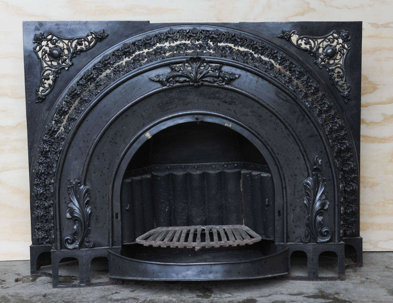 Polished Cast and Wrought Iron Victorian Fireplace, Steampunk Look 1