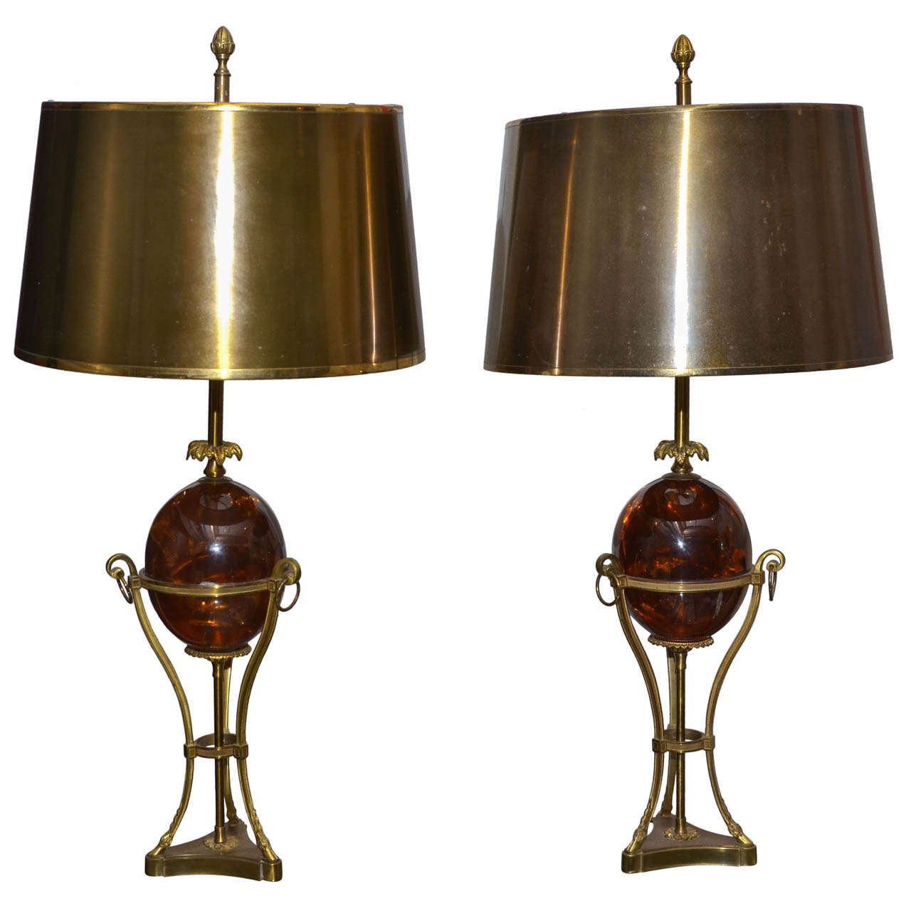 Pair of 1970's Table Lamps Attributed to Maison Charles For Sale