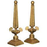 Pair of Italian Gilded Wood Large Obelisks
