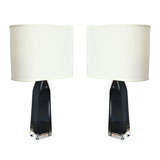 A Pair Of Orrefors Crystal Lamps