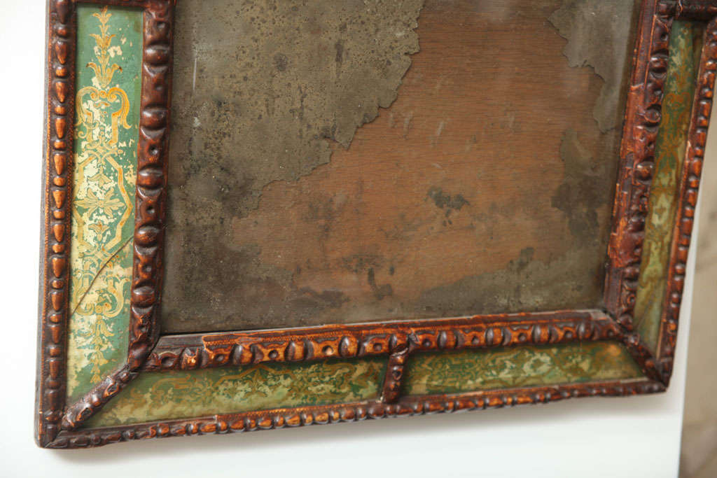 Mid-18th Century Rare Louis XIV Period Eglomise Mirror