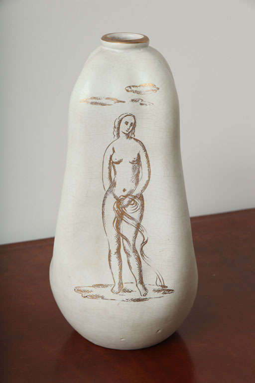 Italian Mid-Century Ceramic Vase by Eugenio Pattarino For Sale