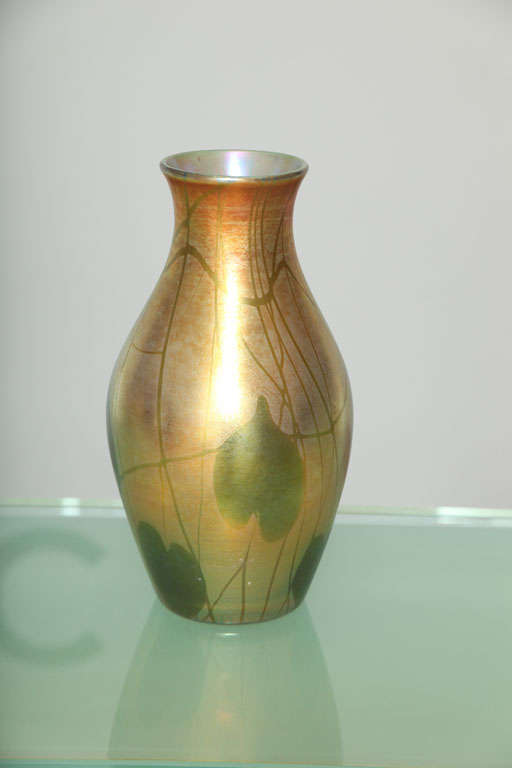Tiffany Studios Hearts & Vine Decorated Favrile Vase 1